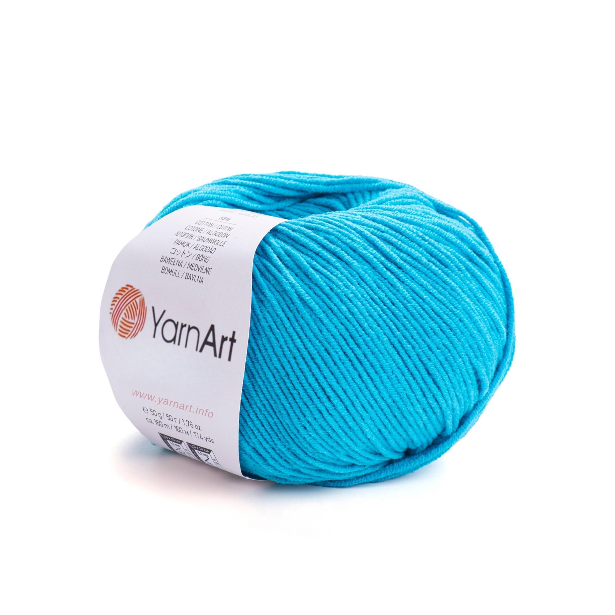 YarnArt Soft Cotton Acrylic Blend Yarn - for Amigurumi, Crochet and Knitting – DK Weight, All-Season Craft Yarn for Kids and Adults Garments, Baby Items and Accessories, 160 m/50 g,Pack of 4 (55/2)