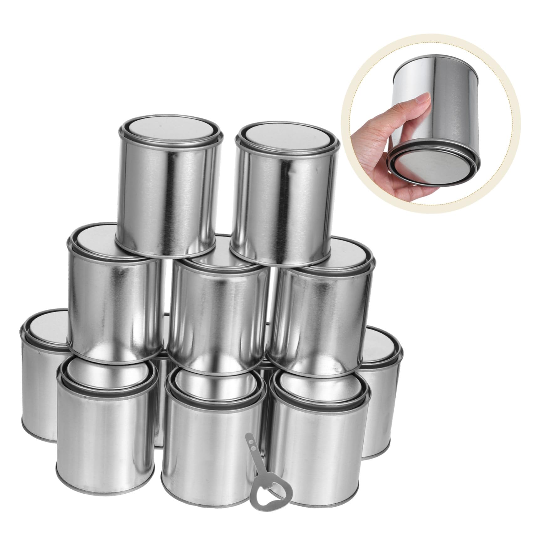Mikikit Latas de Pintura sin Revestimiento con Tapas Cubos Metálicos Vacíos para Almacenamiento de Pintura Envases de Gran Capacidad para Proyectos DIY y Manualidades