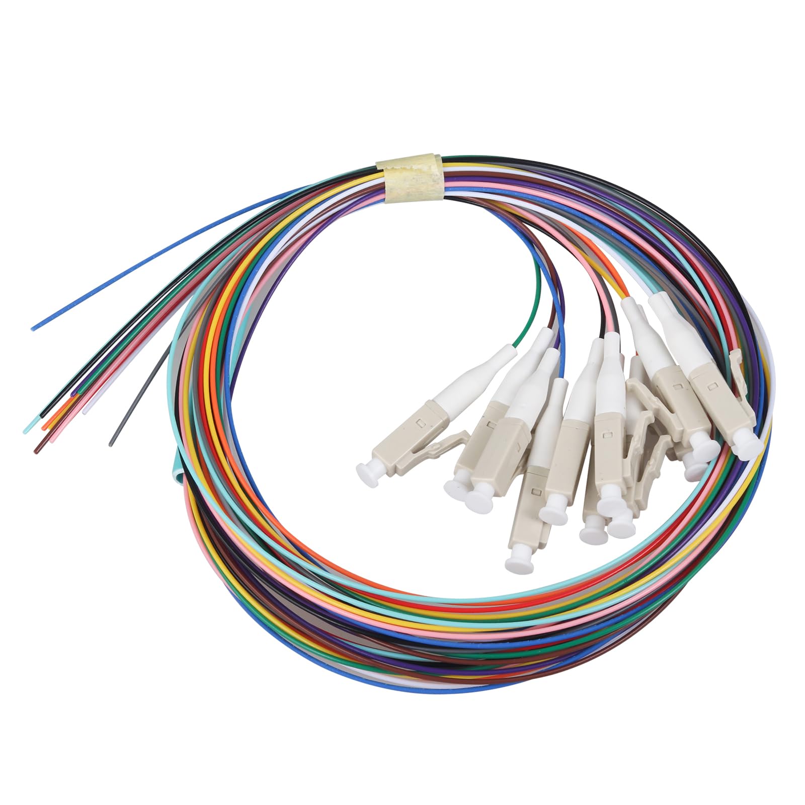 LC-MM LC-OM3 Boîtier mural en fibre optique duplex 12 ports avec bobine multimode LC-OM3 (comprend 1,2 m Pigtail et 6 coupleurs)