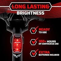 Vista 5 de Bike Lights for Night Riding, USB Rechargeable Front and Back Lights, LED Bicycle Headlight and Tail Light Set, Water Resistant Bike Lights Luces