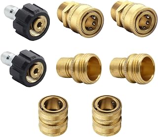 8 Pack Pressure Washer Adapter Set, Quick Disconnect Kit Pressure Parts, M22 Swivel to 3/8 Inch Quick Connect, 3/4 Inch to Quick Release