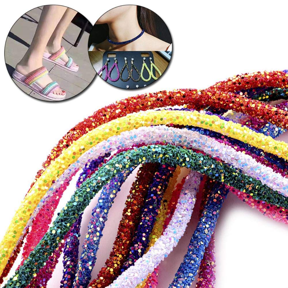 QUARKZMAN 2.5 Yard 6mm Paillettes Paillettes Corde Paillettes Strass Tube Cordon pour DIY Mariage Robes Costume Vêtements Chaussures Bijoux Accessoire QUARKZMAN 2.5 Yard 6mm Paillettes Paillettes Corde Paillettes Strass Tube Cordon pour DIY Mariage Robes Costume Vêtements Chaussures Bijoux Accessoire