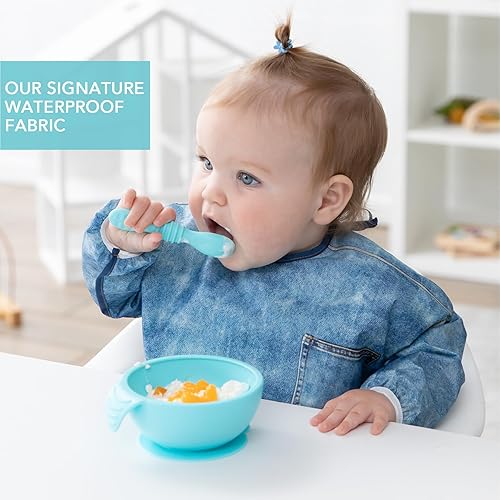 Miniatura 78 de Bumkins - Babero con mangas - Para niños y niñas, bebés y niños pequeños de 6 a 24 meses - Ligero, duradero, impermeable - Babero de manga larga -