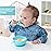 Bumkins Sleeved Bib for Girl or Boy, Baby and Toddler for 6-24 Mos, Essential Must Have for Eating, Feeding, Baby Led Weaning Supplies, Long Sleeve Mess Saving Food Catcher, Soft Fabric, Faux Denim