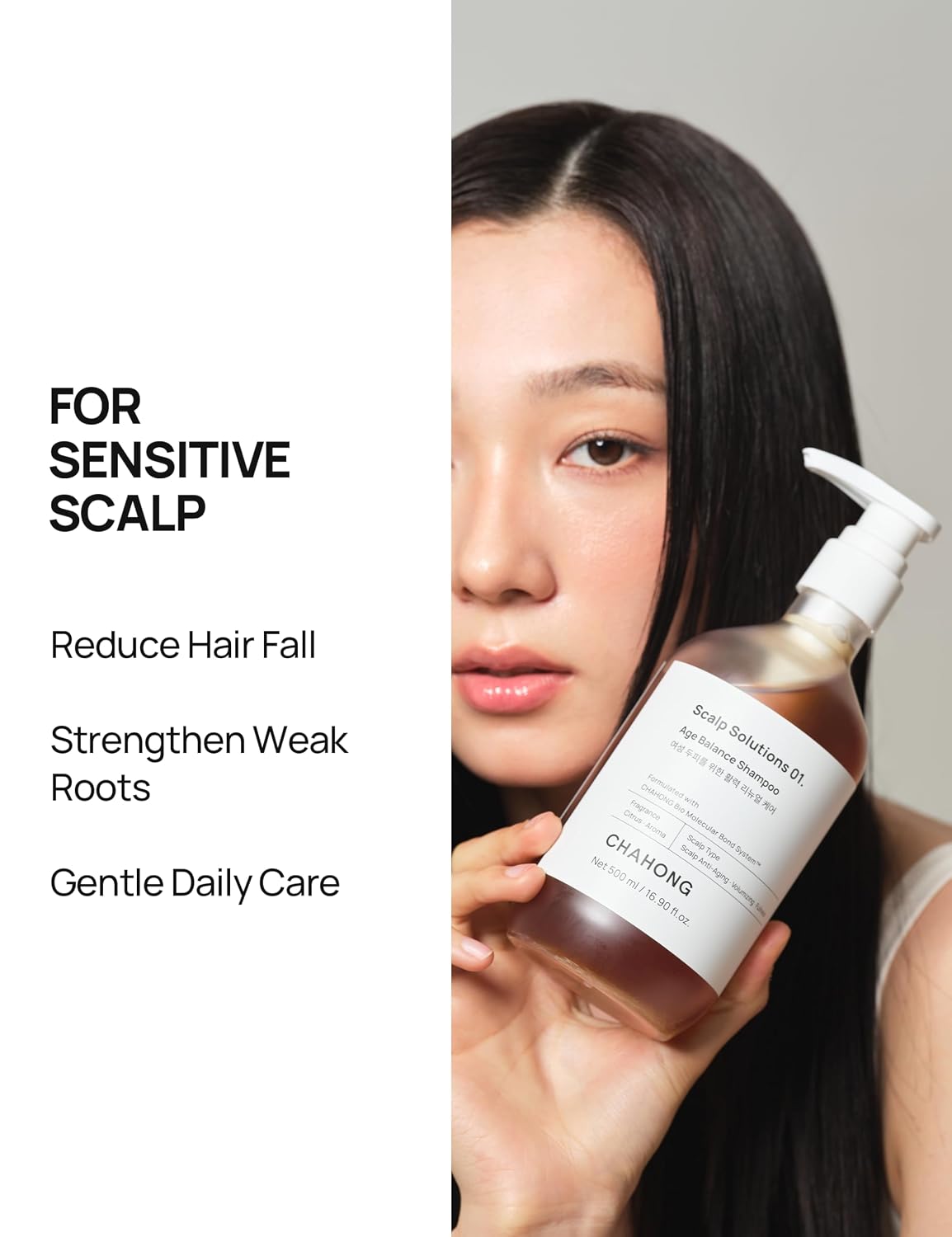 CHAHONG Age Balance Thickening Shampoo for Thinning Hair - Volumizing and Nourishing with Biotion, Beer Yeast, Ginseng Extract and Caffeine for Women & Men - Paraben, MIT Free, 16.9 Oz