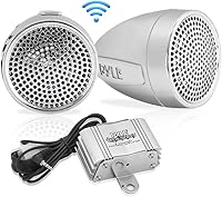 Vista 1 de Pyle Sistema de altavoz y amplificador de motocicleta de 300 vatios resistente a la intemperie con dos altavoces impermeables de 2.25 pulgadas