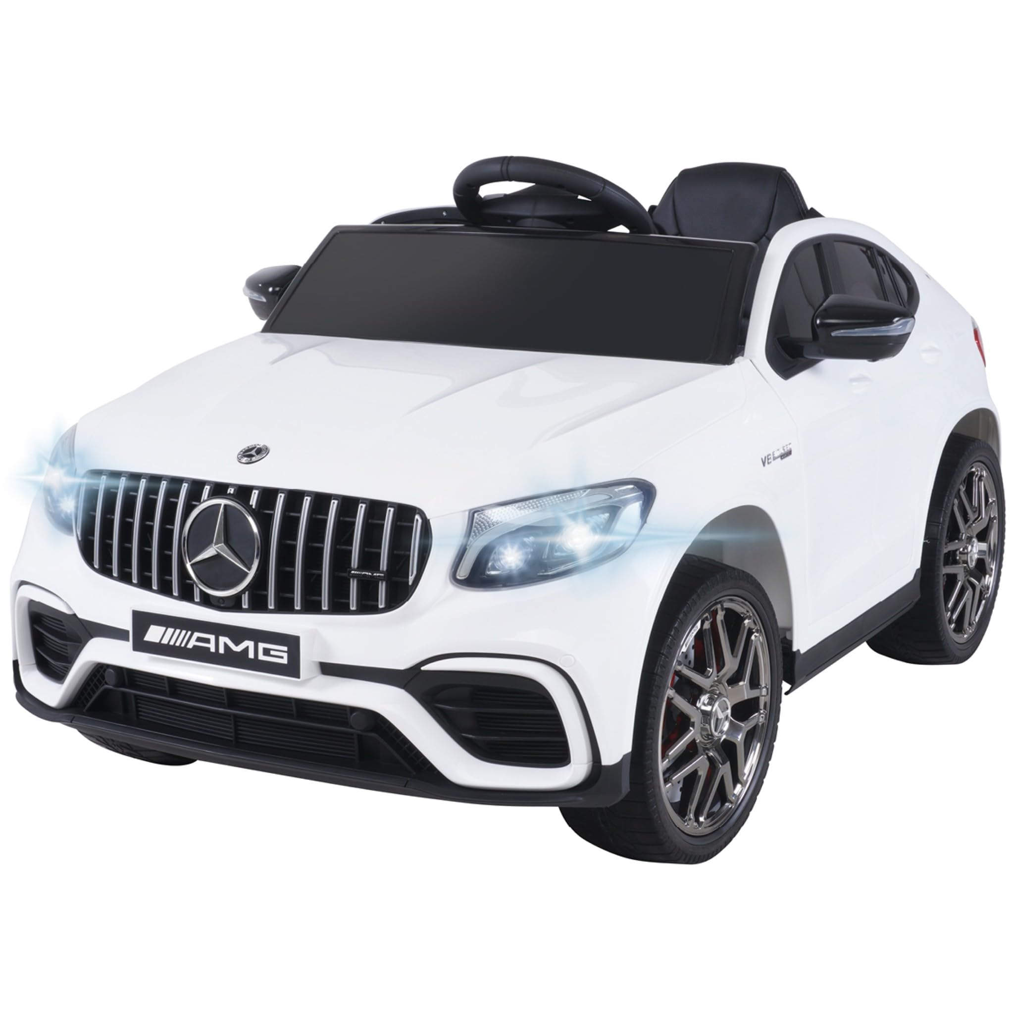 Actionbikes Motors Kinder Elektroauto Mercedes Benz AMG GLC 63S Coupé | Fernbedienung mit First Funktion - Lizenziert - Kinderauto elektrisch - Elektrofahrzeuge - Auto für Kinder ab 3 Jahre (Weiß)