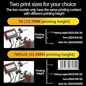 Industrial Inkjet Printer, in-Line Inkjet Coder for Date Coding, QR Code, Barcode, Batch Number, Label and Image Printing, 12.7mm/25.4mm