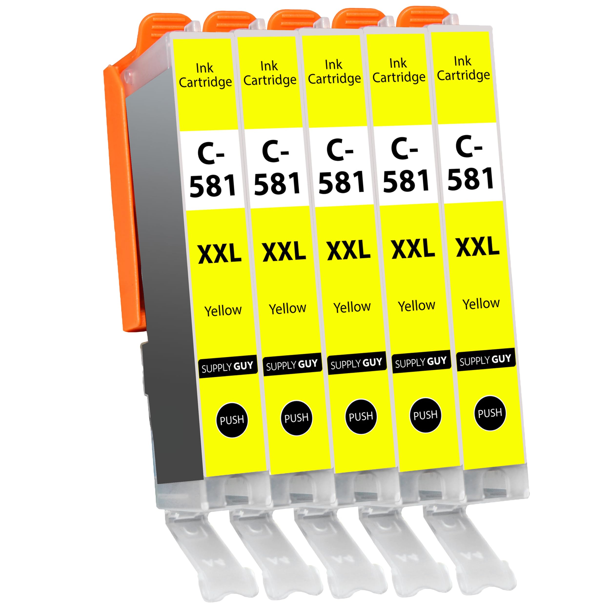 Supply Guy 581XXL Druckerpatronen Gelb kompatibel mit Canon CLI-581 XXL Patronen passend für Pixma TS705 TS705a TS6350 TS6350a TS6351 TS6351a TS6300 TR8550 TS9550 Multipack 5 Tintenpatronen 581 XXL
