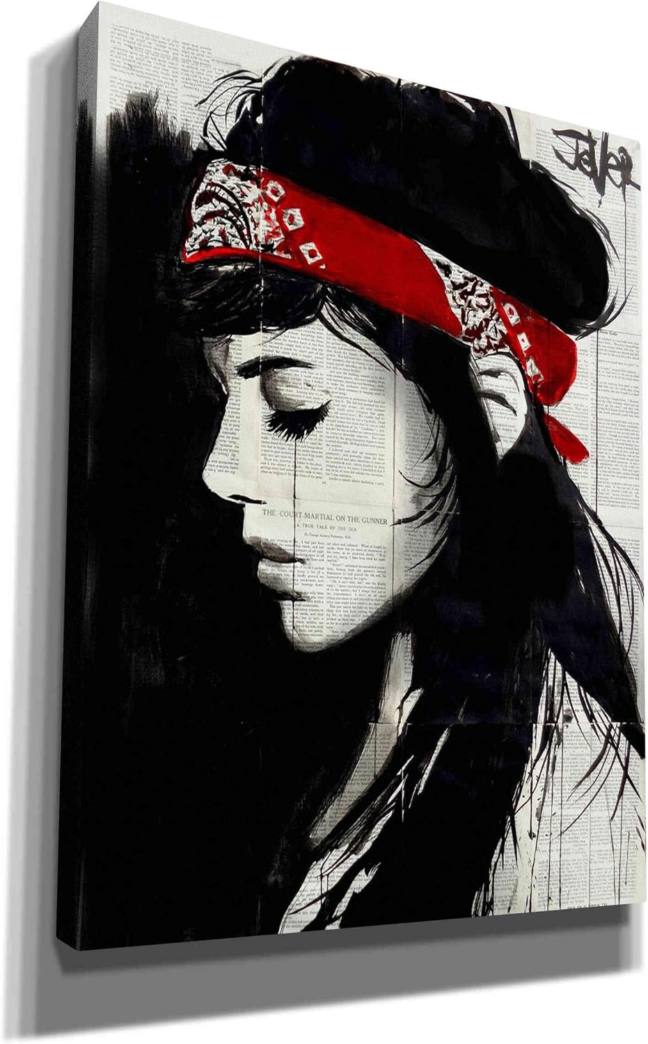 Epic Graffiti 'Red Bandana' by Loui Jover, Canvas Wall Art, 12"x16"