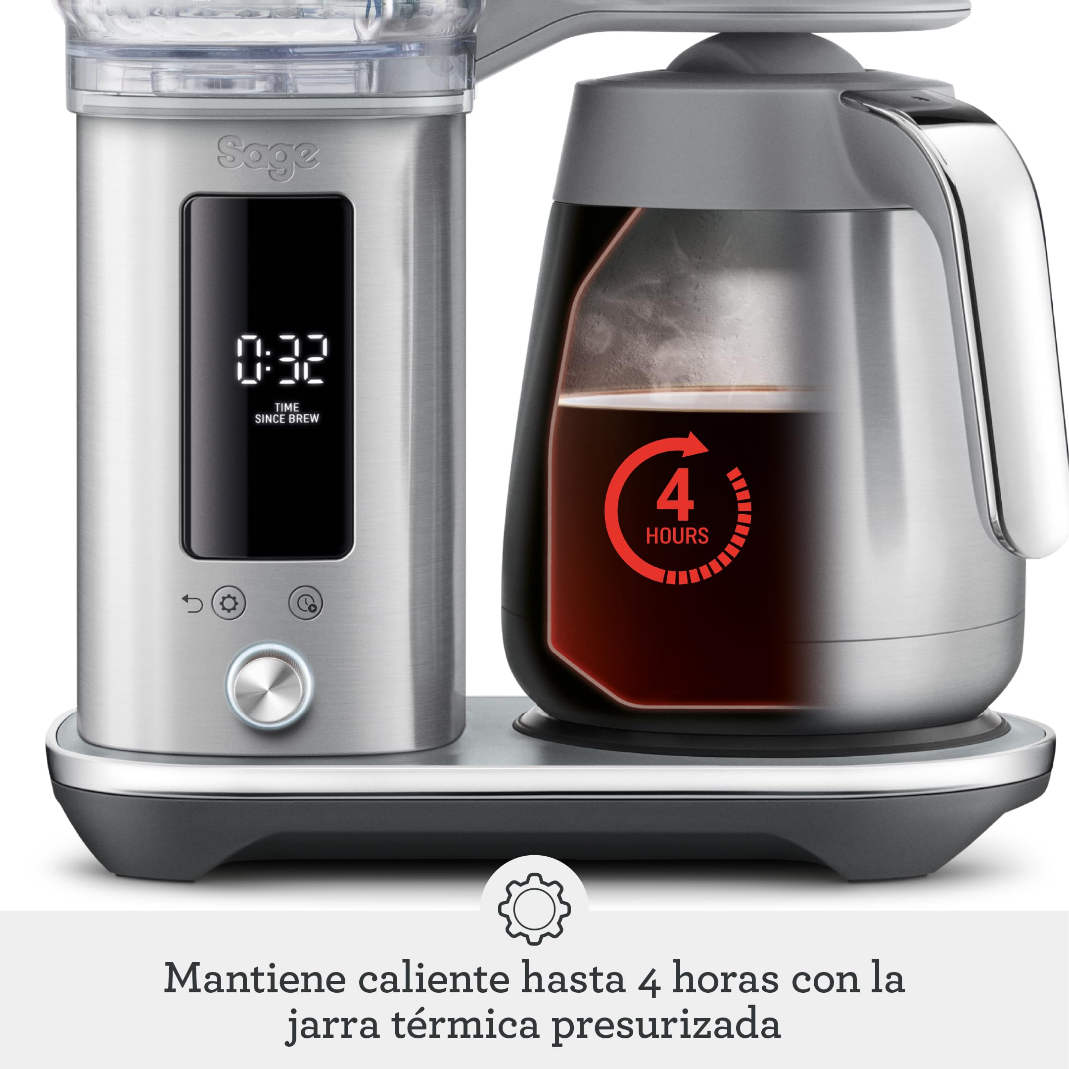 Sage - The Luxe Brewer Thermal - Precisión Con un Solo Toque, Estándar Golden Cup de la SCA (Calidad Profesional), Jarra Térmica de Doble Pared, Cold Brew y Ajustes Personalizables, 1,77 L