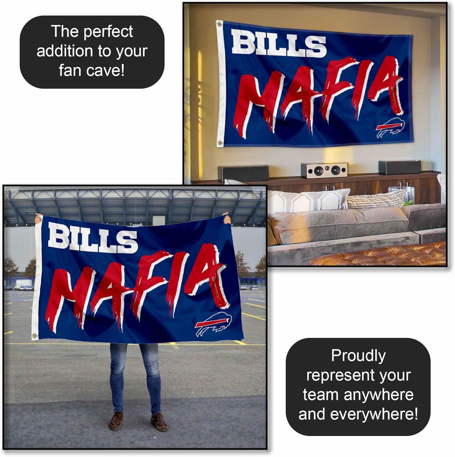 WinCraft Buffalo Bills Bills Mafia Banner Flag - Image 5