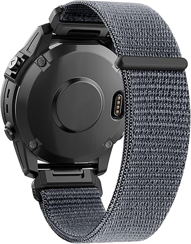 Compatible con Garmin Fenix 7X/6X/6X Pro/5X/5X Plus, correa de reloj de nailon de 0.86 pulgadas con velcro de ajuste rápido y fácil de ajustar,