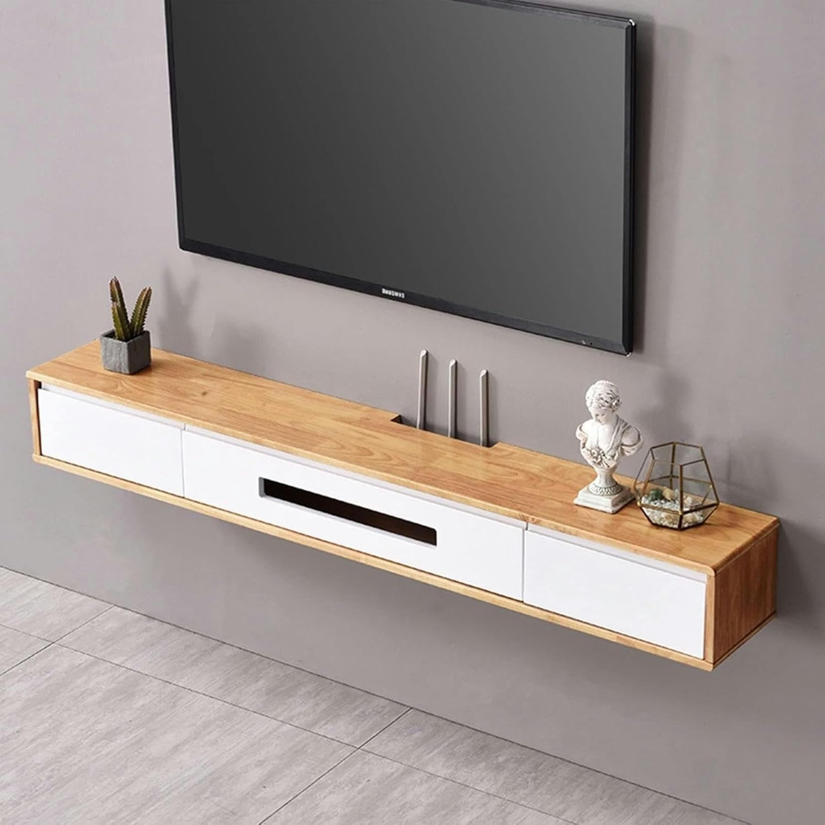 Meuble TV suspendu 120cm : la solution pour ranger vos câbles