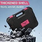 JENABOM Drill Set: Tool Set with 12V Pink Cordless Drill, Home Tool Kit | Tool Box with Drill, Hand Drill Set for Men & Women, Home Tool Kits for House Repair, Handyman, DIY,151Piece