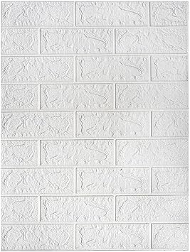 UKAB DEKOR Kendinden Yap kanl  Esnek K p k Beyaz Duvar Ka d  Paneli 3d Boyutlu Tu la Desen 70 * 50 Beyaz 70 x 50