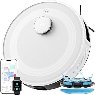 LEFANT M2 Saugroboter Mit Wischfunktion, Mehrstufiges Mapping, Staubsauger Roboter mit No-Go-Zonen, 6000 Pa Steuerung über APP/Alexa, 2.4G/5GHz Wi-Fi, für Tierhaare, Teppiche und Hartböden