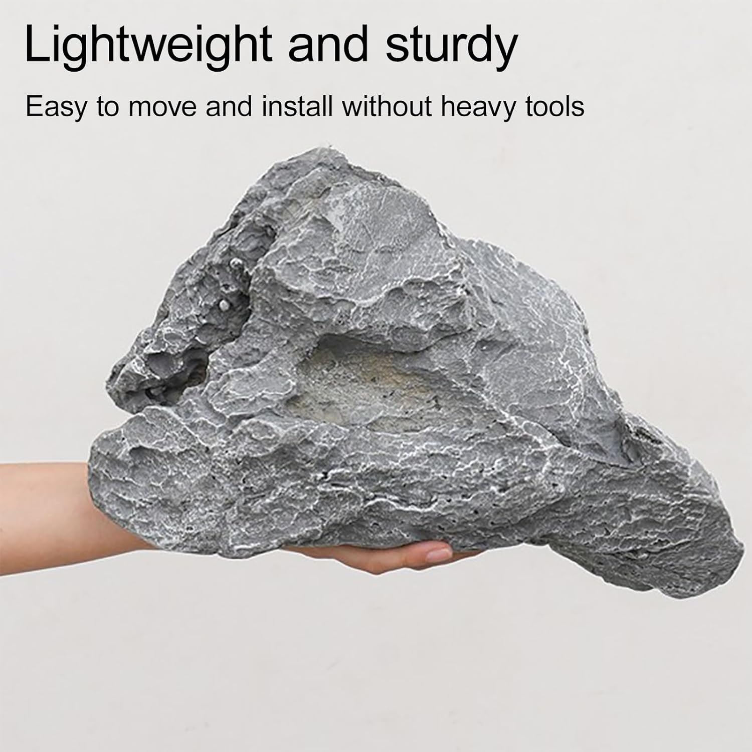 Artificial Landscape Rock Cover, PU Foam Boulder for Garden Décor, Aquarium, and Photography