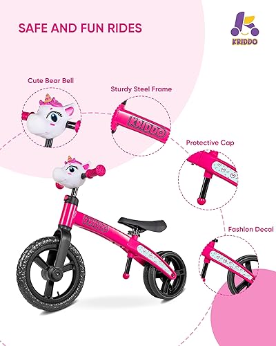 Miniatura 4 de KRIDDO Bicicleta de equilibrio para niños de 2 años, de 24 meses a 5 años, estilo moderno de llama, bicicleta interactiva de aprendizaje temprano,
