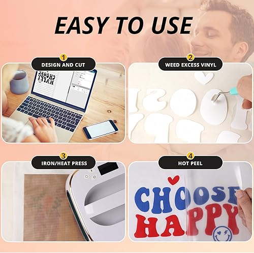 Miniatura 3 de HTVRONT Vinilo Puff de Transferencia de Calor - 10" x 6 pies Vinilo HTV Puff Rojo para Camisetas, Vinilo de Transferencia de Calor 3D Puff