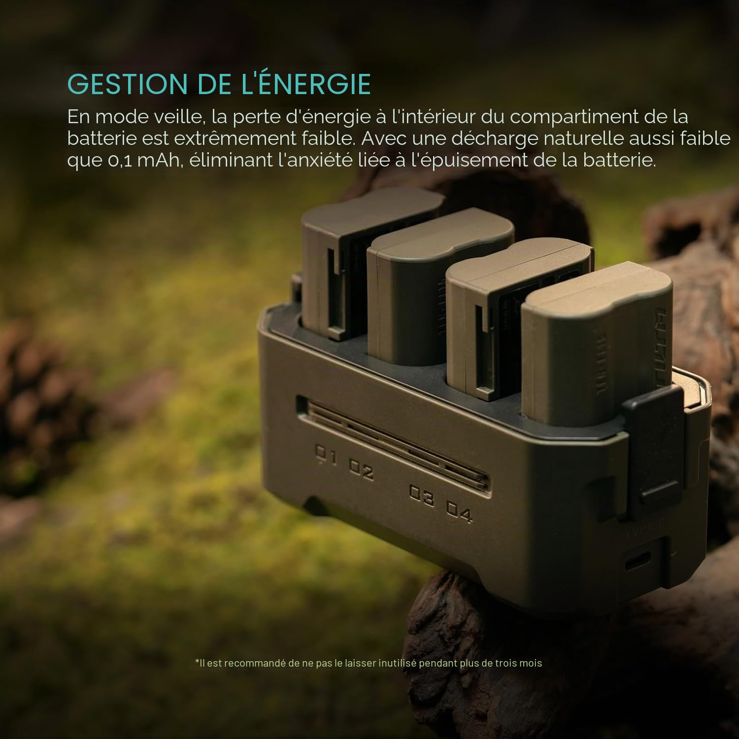 Ensemble de Batteries et Chargeur EN-EL15C, 2 Batteries 2400 mAh et Chargeur Rapide USB-C PD 45W à Quatre canaux, Compatible avec Nikon ZR, Z8, Zf, Z7, Z6, Z5, D850, D810, D750, D610,TBC-EL15C-A-GN