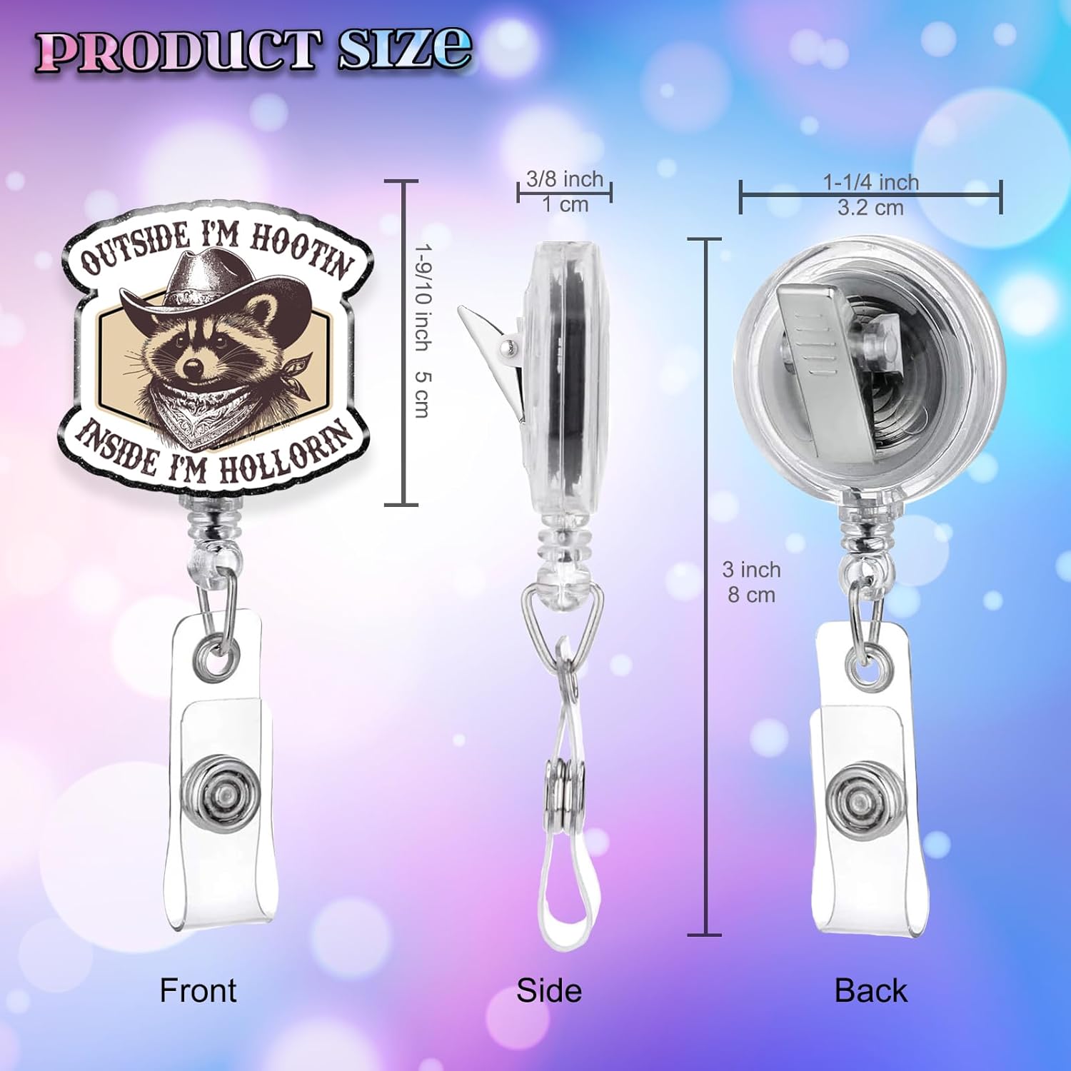 Funny Nurse Badge Reels Retractable Funny Raccoon Badge Holder for Nurse Nursing Accessories Clip for Student Teacher Healthcare RN, Raccoon Lover Gifts - Image 2