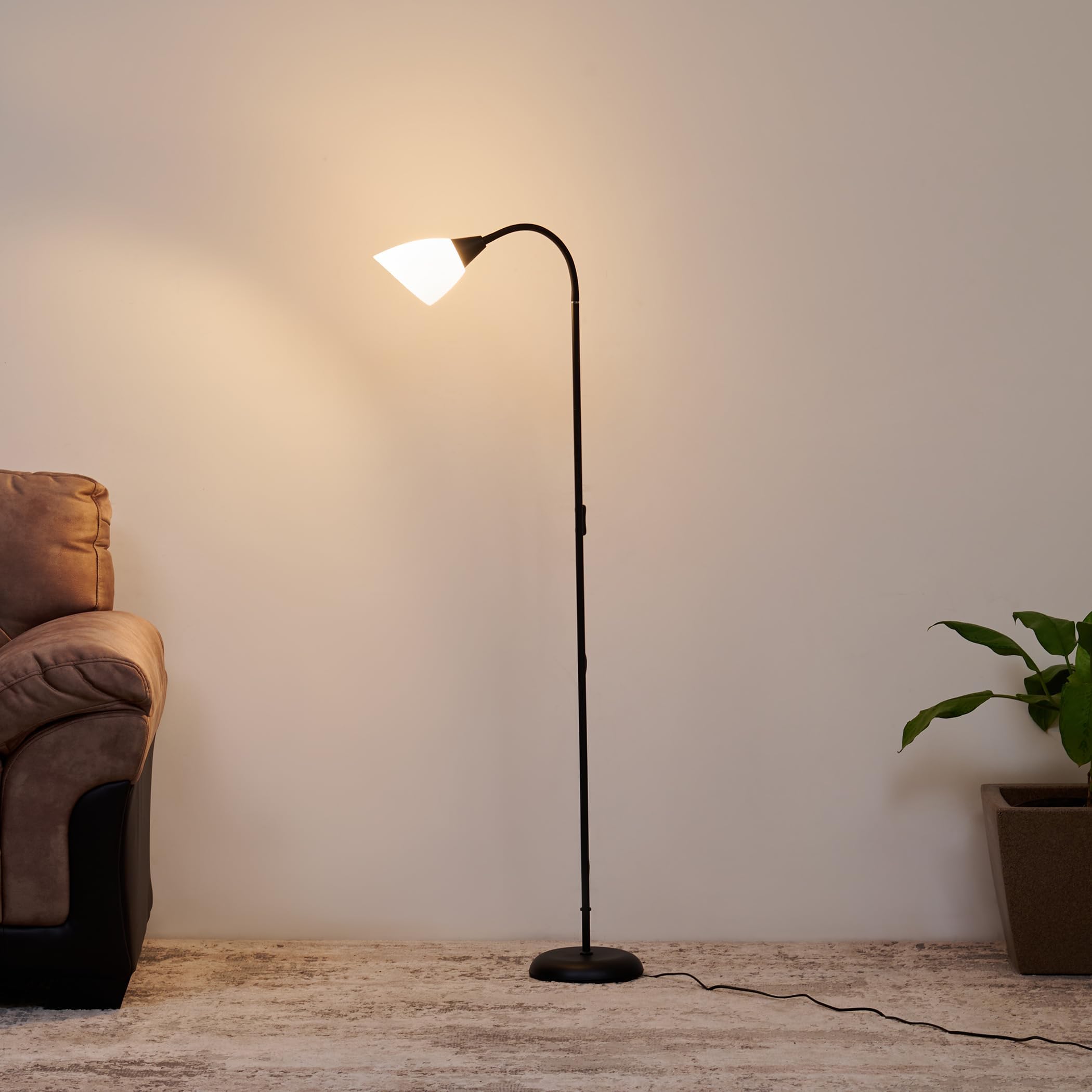 Home Centre Tokyo Iron LED Floor Lamp with Movable Shade, Black