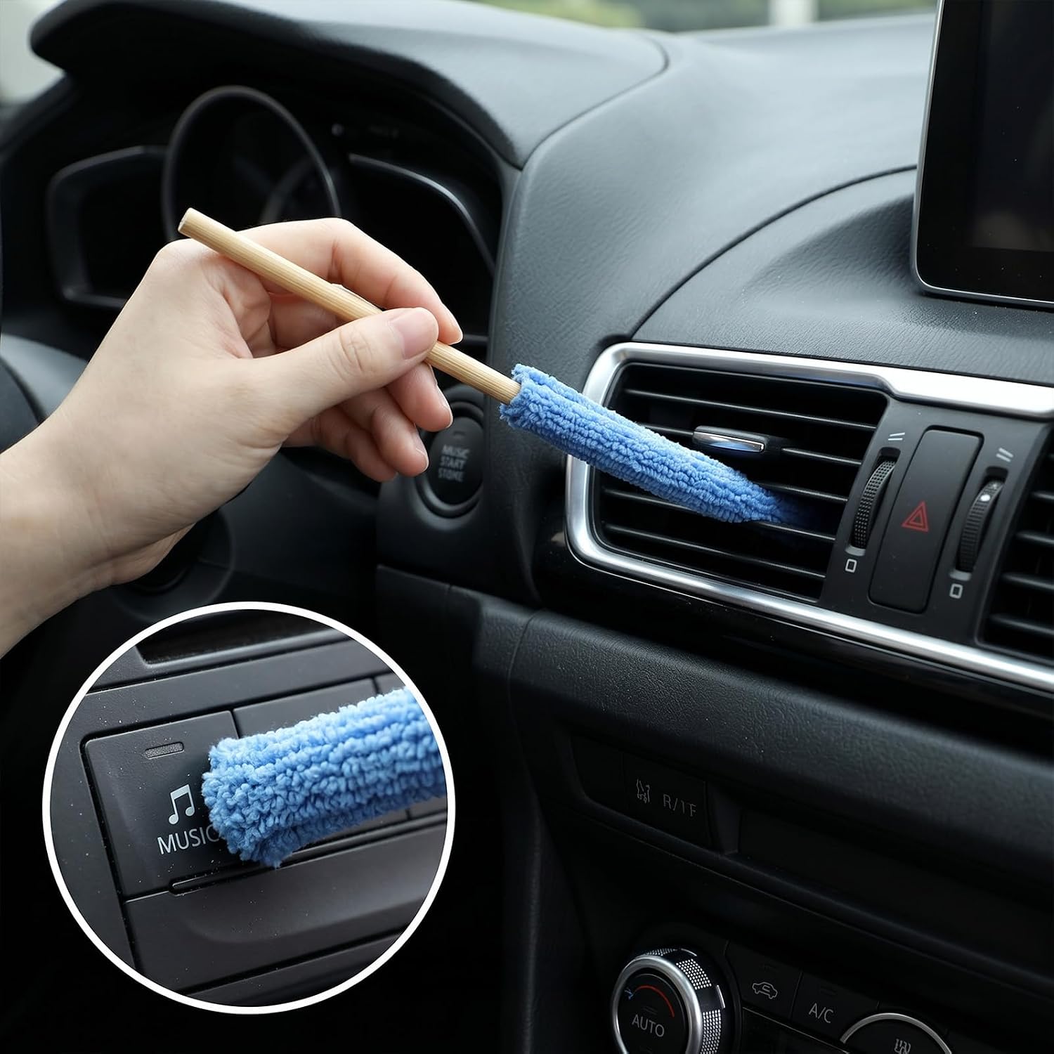 12 Pcs Microfiber Detail Duster Sticks, Crevice Cleaning Brush Kit for AC image 5