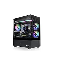 Thermaltake CA-1Z4-00M1WN-00 View 170 TG ARGB Case nero; 3 ventole ARGB da 120 mm incluse; supporta radiatori fino a 280 mm; pannello frontale e laterale in vetro temperato doppio