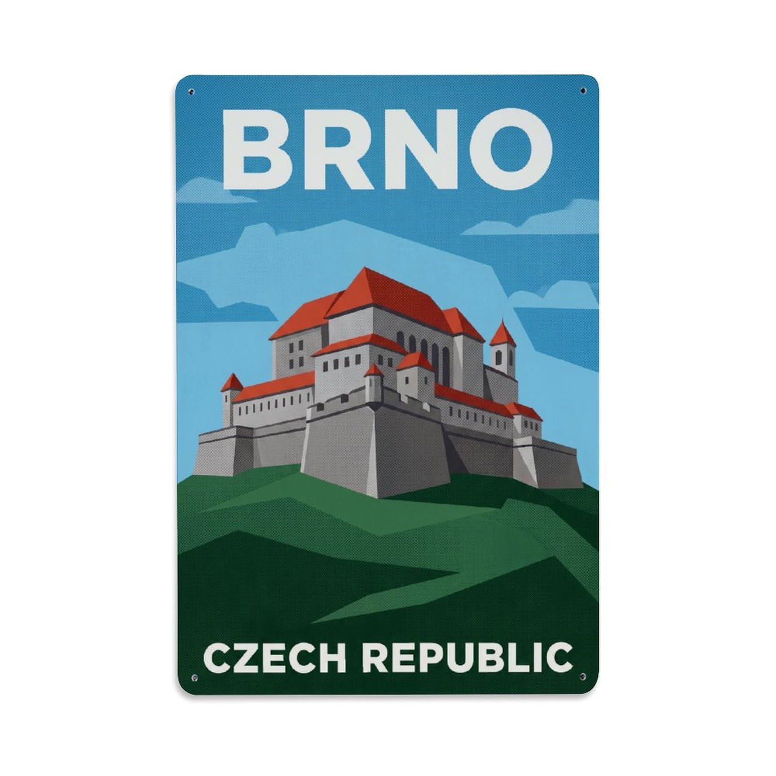 Travel Retro Czech Republic Brno Metal Tin Sign