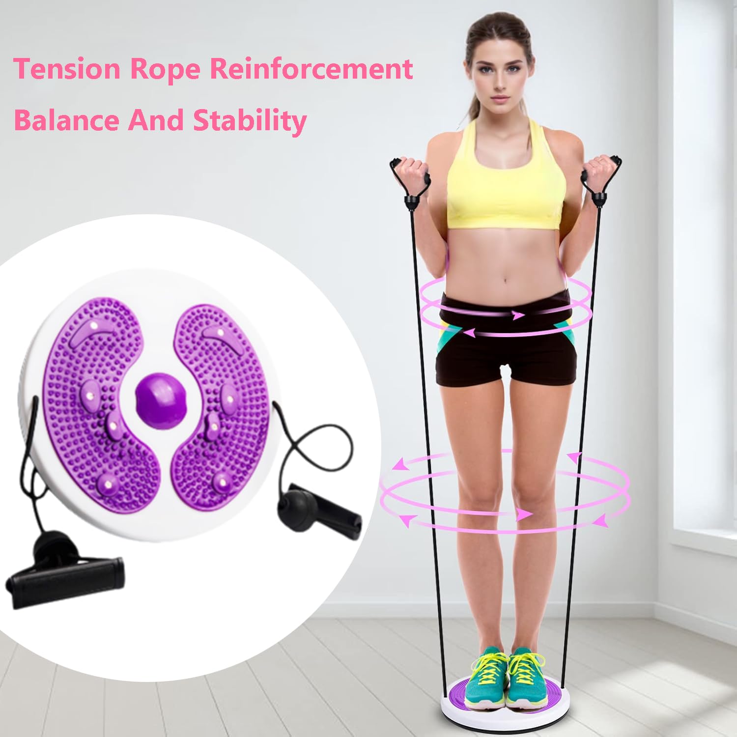 Twist Waist Disc Board ze sznurkiem, wielofunkcyjna tarcza do fitnessu, do ćwiczeń aerobikowych, akcesoria fitness, taśmy oporowe, do masażu stopy