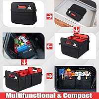 Vista 2 de JOJOY LUX Car Trunk Organizer with Multi Compartments - Automotive Collapsible Cargo Containers with 11 Pockets & Reinforced Handles, Vehicle