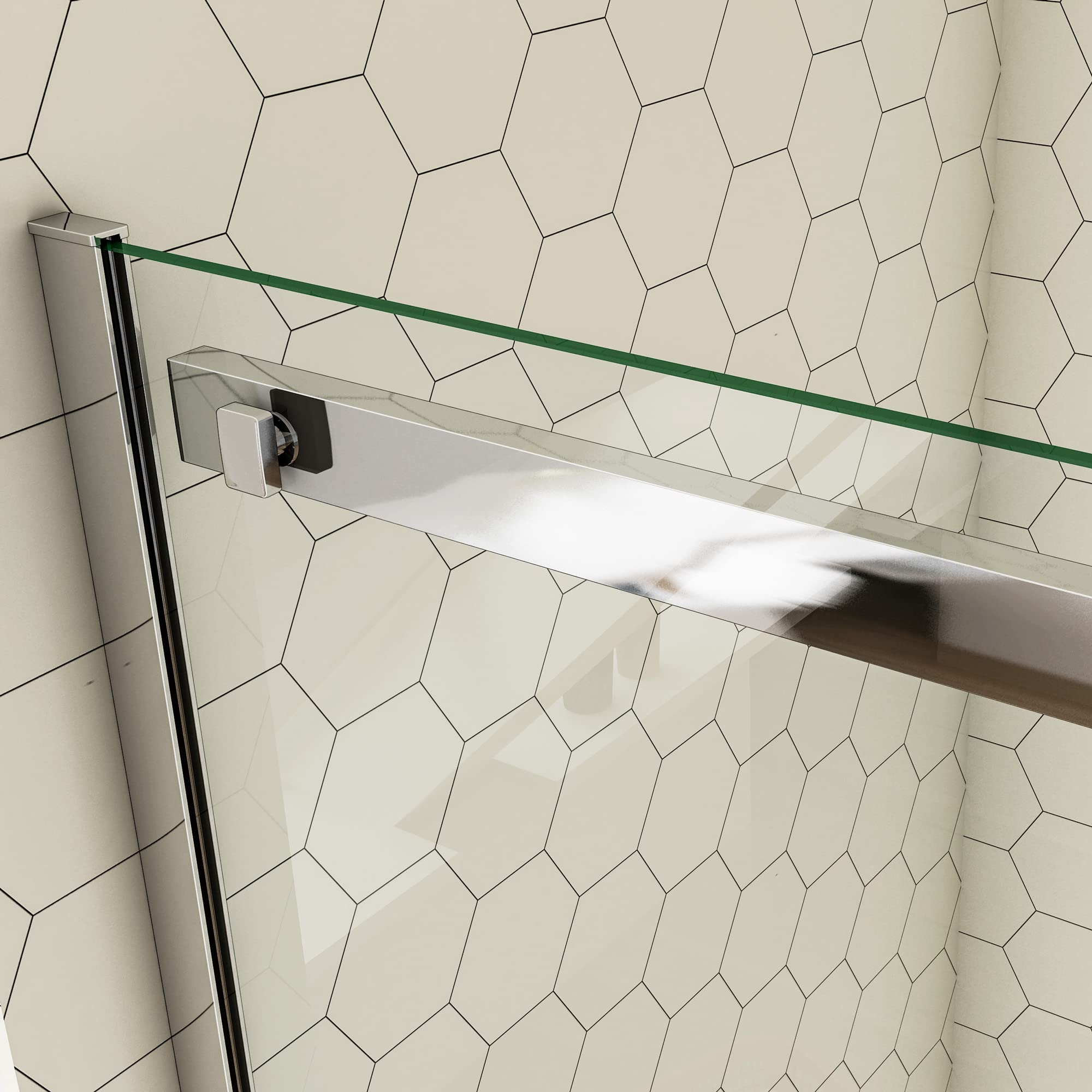 Ducha Casa 150x195cm Mampara de ducha frontal corredera dos hojas, 8mm cristal templado antical, marco de aluminio cromado