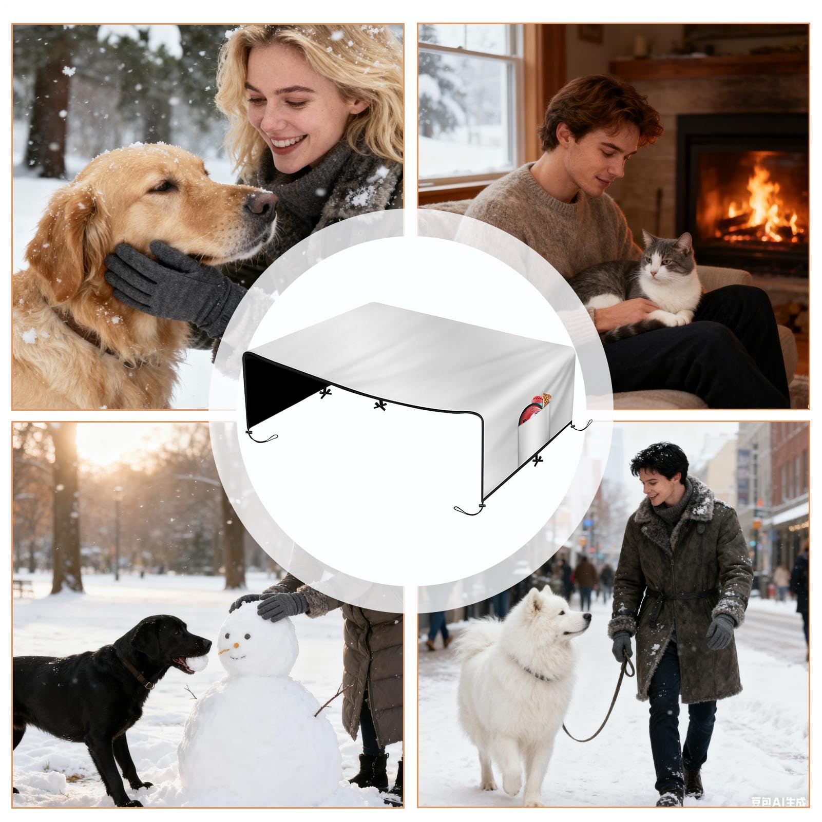 Cubierta de la perrera - 210D Oxford Impermeable de Privacidad, Cubierta Para Cajón Para Perros, Cuidado Portátil Para Animales, Toldo Protectora Exterior | Cubierta de cajón para perros