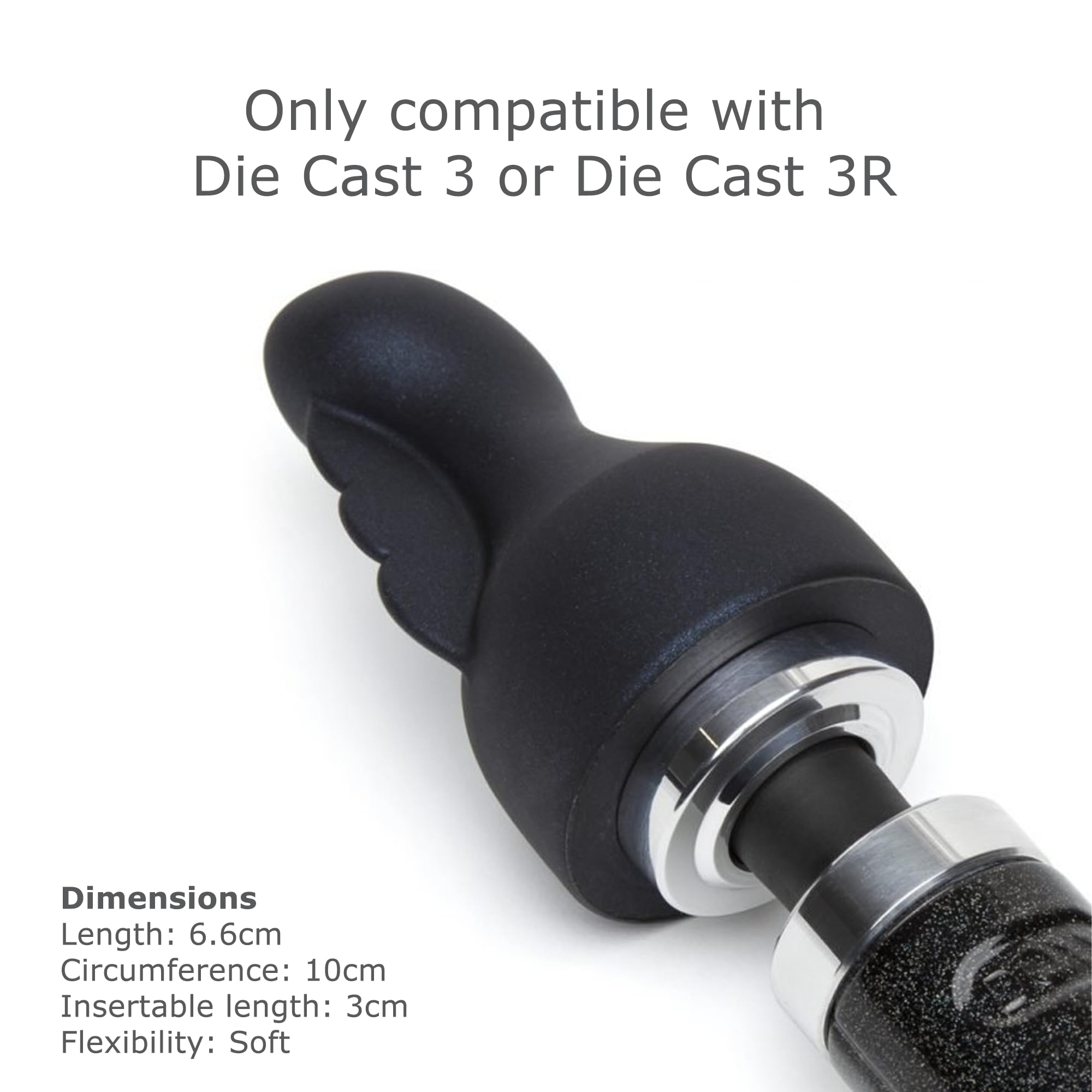 Doxy Die Cast 3 - Soft Silicone Clitoral Massager Wand Vibrator Attachment - 400 Gr