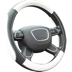 Funda Volante Toyota Prius SFONIA Cubierta del Volante Fundas para Volante de Cuero del Microfibra Universal 37-38cm / 15" Antideslizante Transpirable Durable (Blanco)