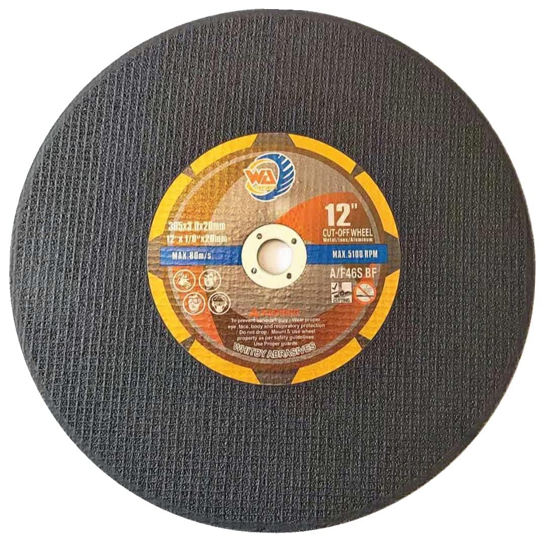 WA 5PCS - 12" x1/8" x20mm Chop Saw Cutting Wheels Metal, Mild Steel and Stainless Steel Cut-Off Discs