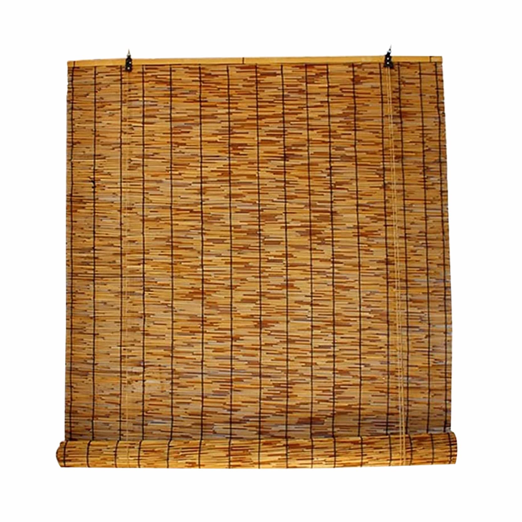 Rolgordijn retro bamboe jaloezieën, natuurlijke riet raamtinten jaloezieën, 100/120/130/150cm bamboe licht filtering (70%) Romeinse tinten, anti-UV stofdicht decoratief gordijn, voor binnen/buiten/tuin