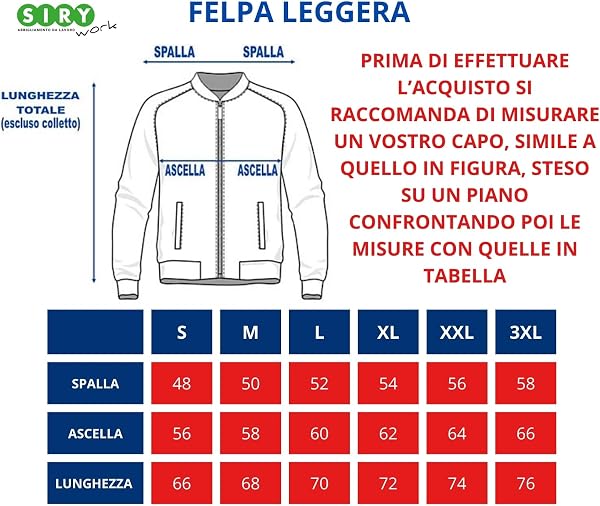Felpa Leggera Be Board Art. 9114 100% Cotone con Tasche e Zip Intera M-L-XL-XXL-3XL - 3