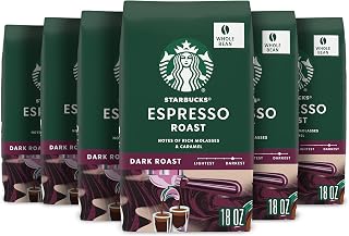 Whole Bean Coffee, Dark Roast Coffee, Espresso Roast, 100% Arabica, 6 bags (18 oz each)