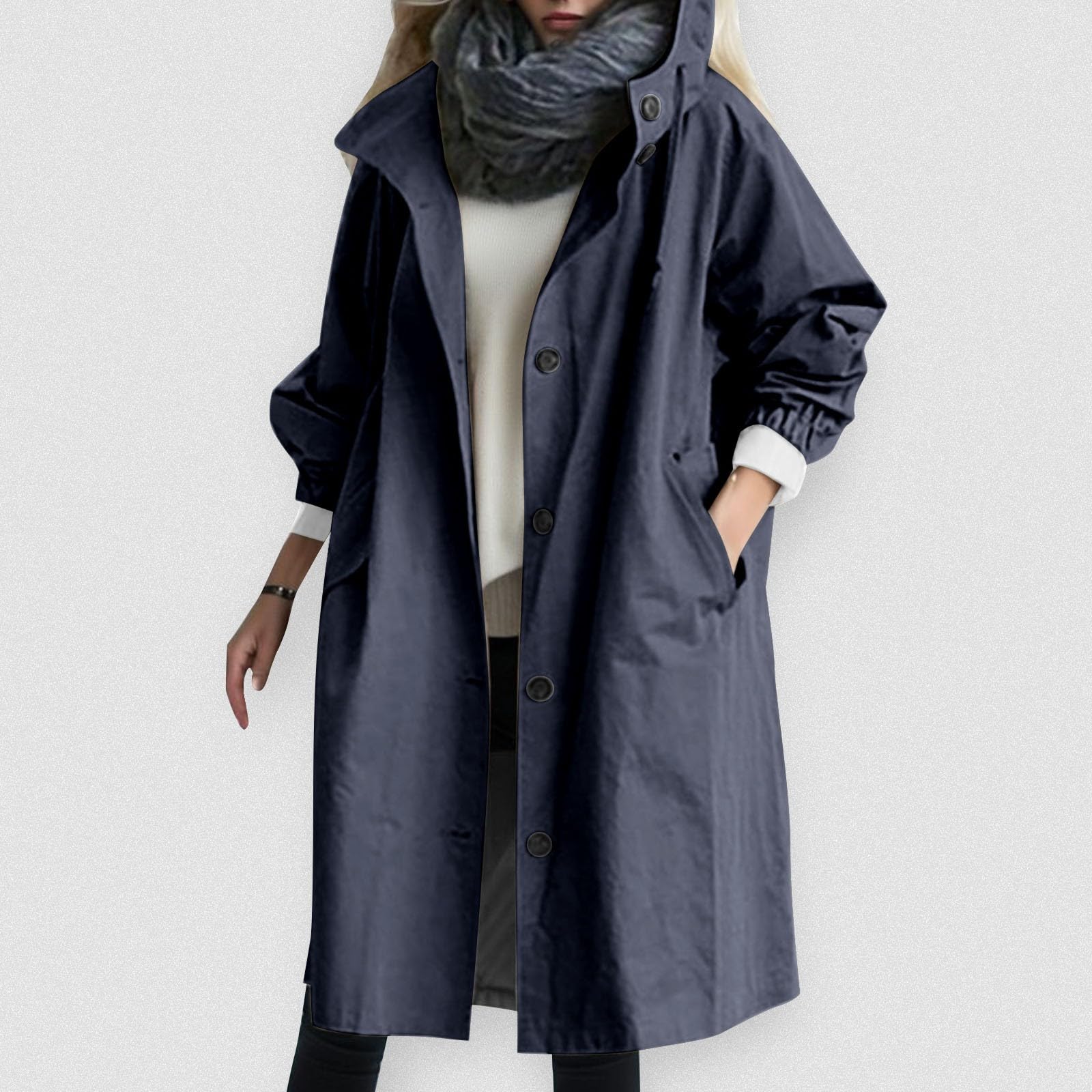 Generisch 2026 Eleganter Damen Windbreaker Mantel mit lose bequeme Outdoor Winterbekleidung Wild Damenjacke