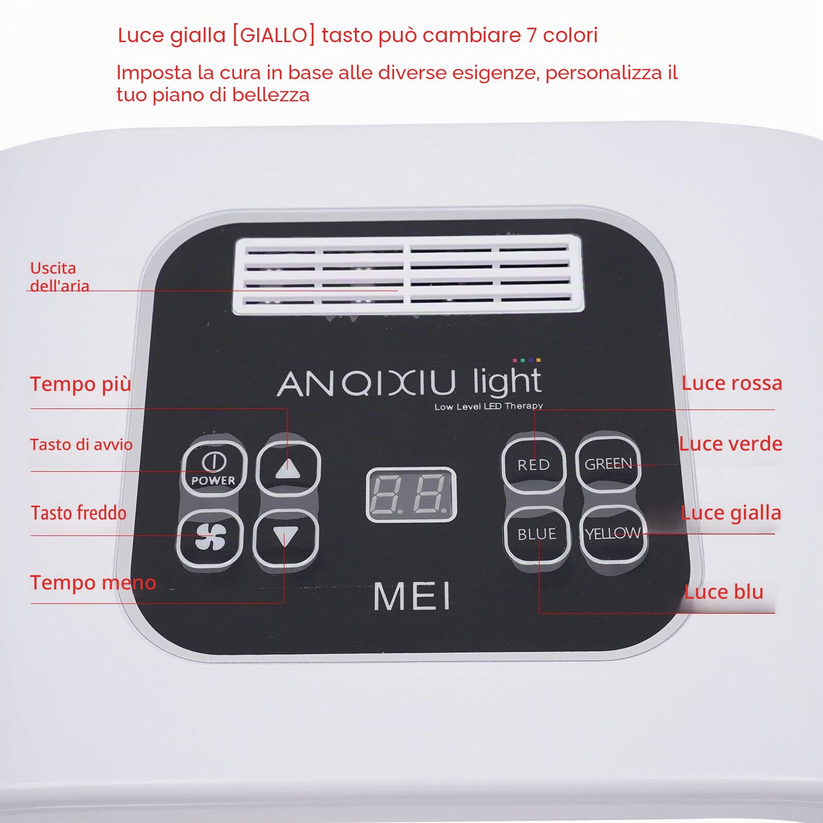 7 colori LED bellezza lampada terapia della luce viso maschera per la cura della pelle, migliorare le rughe, tonificare la pelle fotone strumenti di terapia