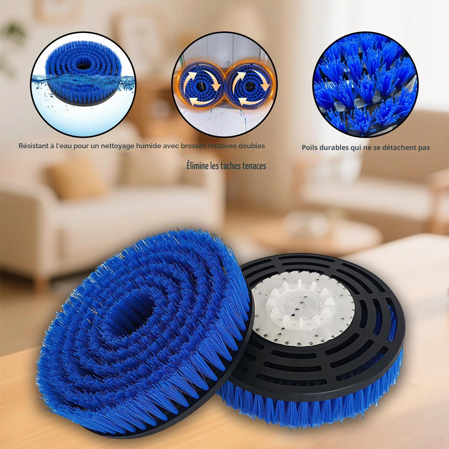 2 ensembles de têtes de brosse de remplacement pour nettoyeur vapeur S8201 compatibles avec les balais vapeur Shark S7000/S7001/S7005/S7201/S7020/S7000AMZ/S8000/S8001/S8201, nettoyage en profondeur