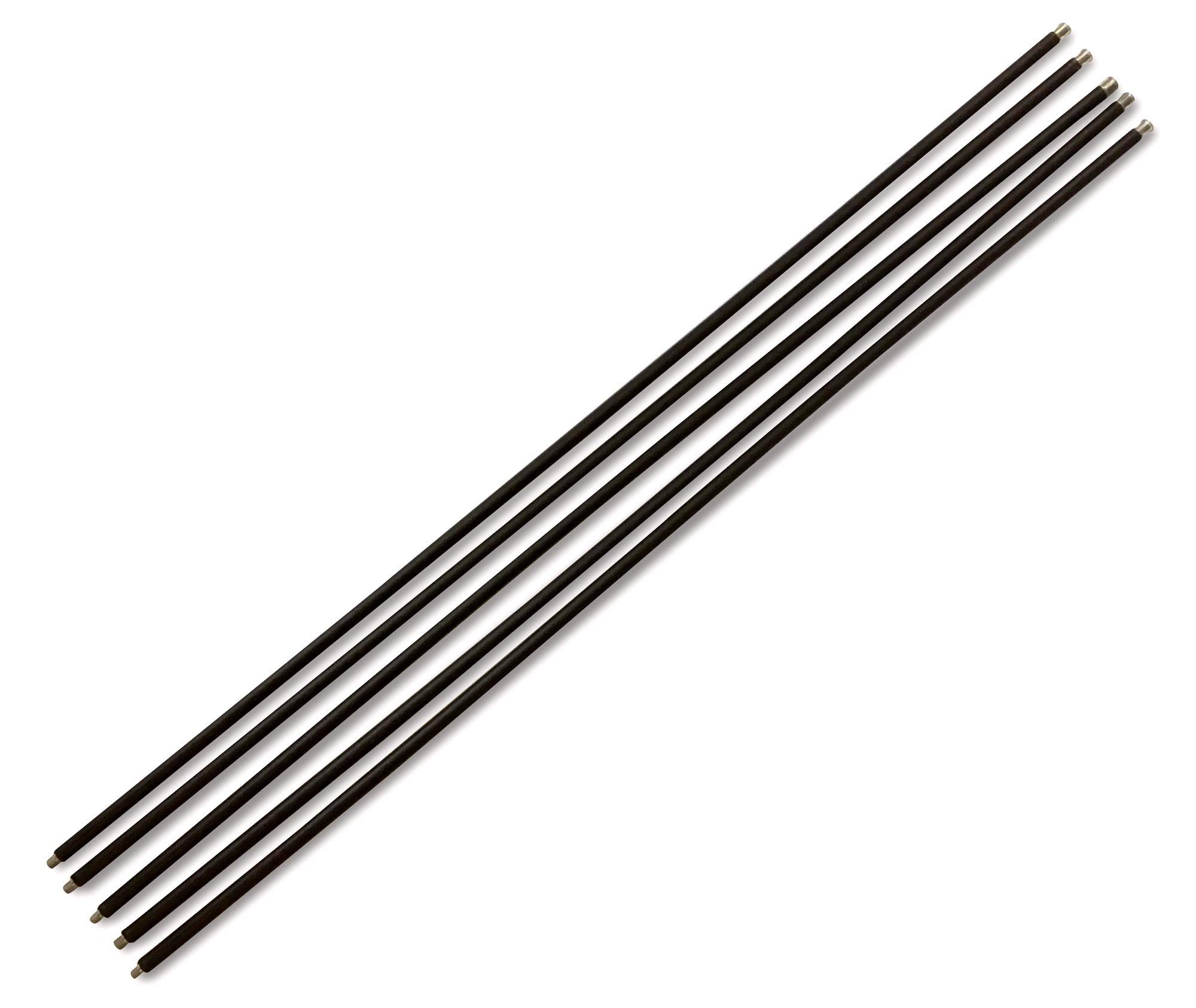 Kibros Set 5 aste spazzacamino nere 7 m prolunga per kit | 5 aste nere da 1,40 m, attacco in acciaio filettato M12×1,75 mm, 7 m di lunghezza totale, compatibili con i kit spazzacamino.