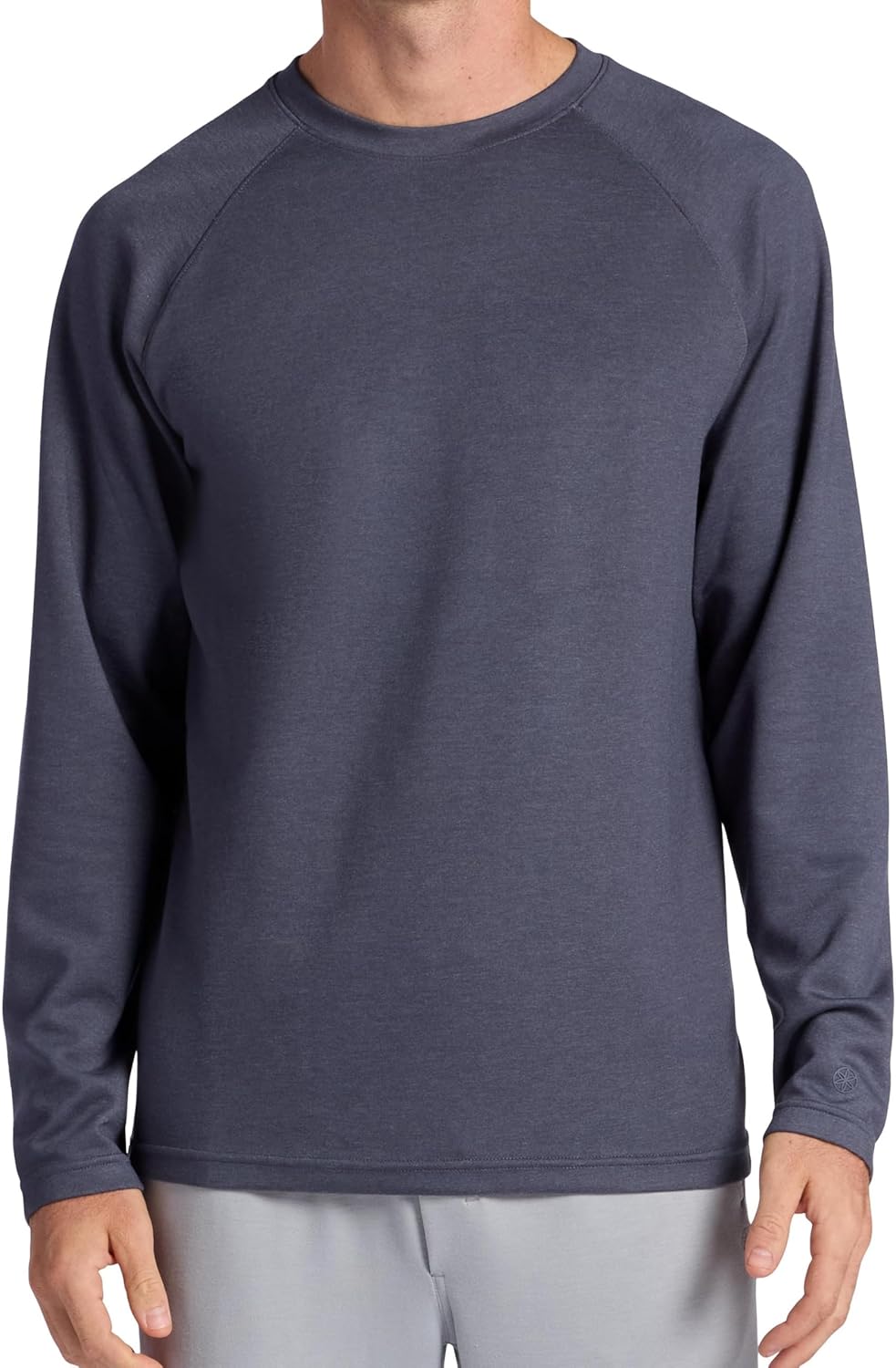Gaiam Men's Flow State Long Sleeve Crewneck Top, Standard Fit, Stretch Midweight Material