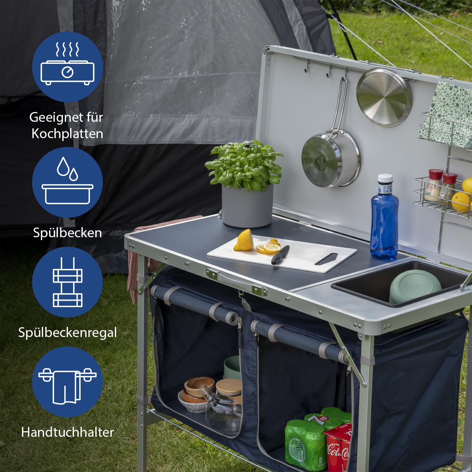 Campart Campingküche Salamanca KI-0412 - klappbar, Blau