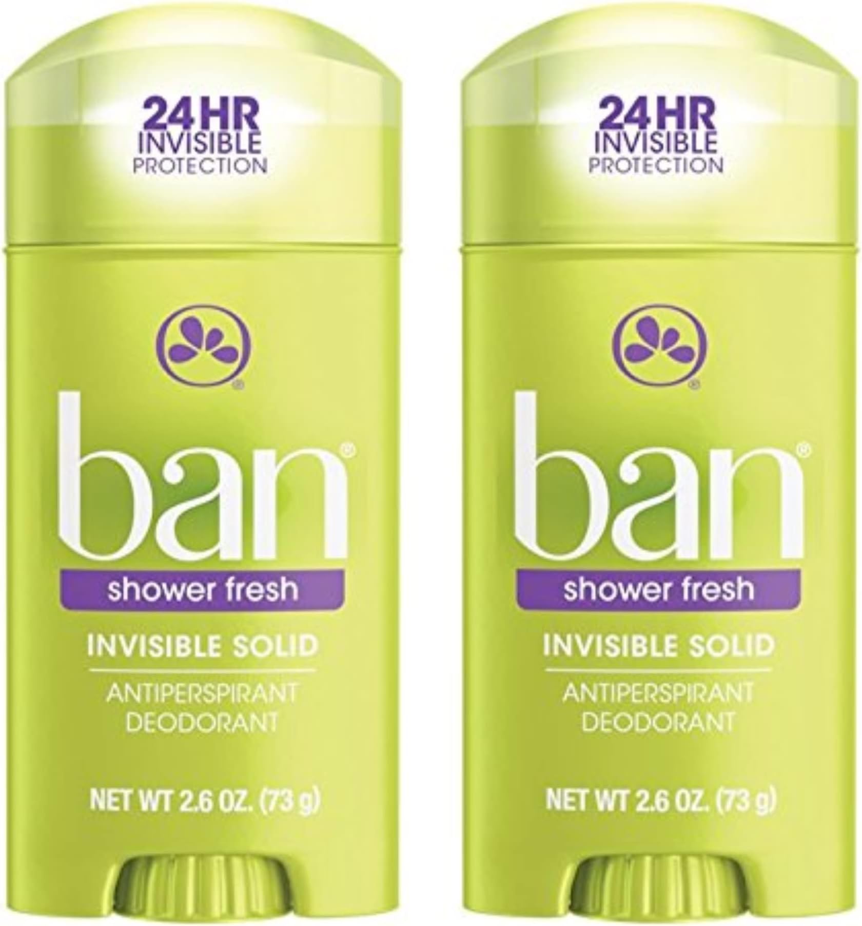 Ban Deodorant 2.6 Ounce Invisible Solid Shower Fresh (76ml) (2 Pack)