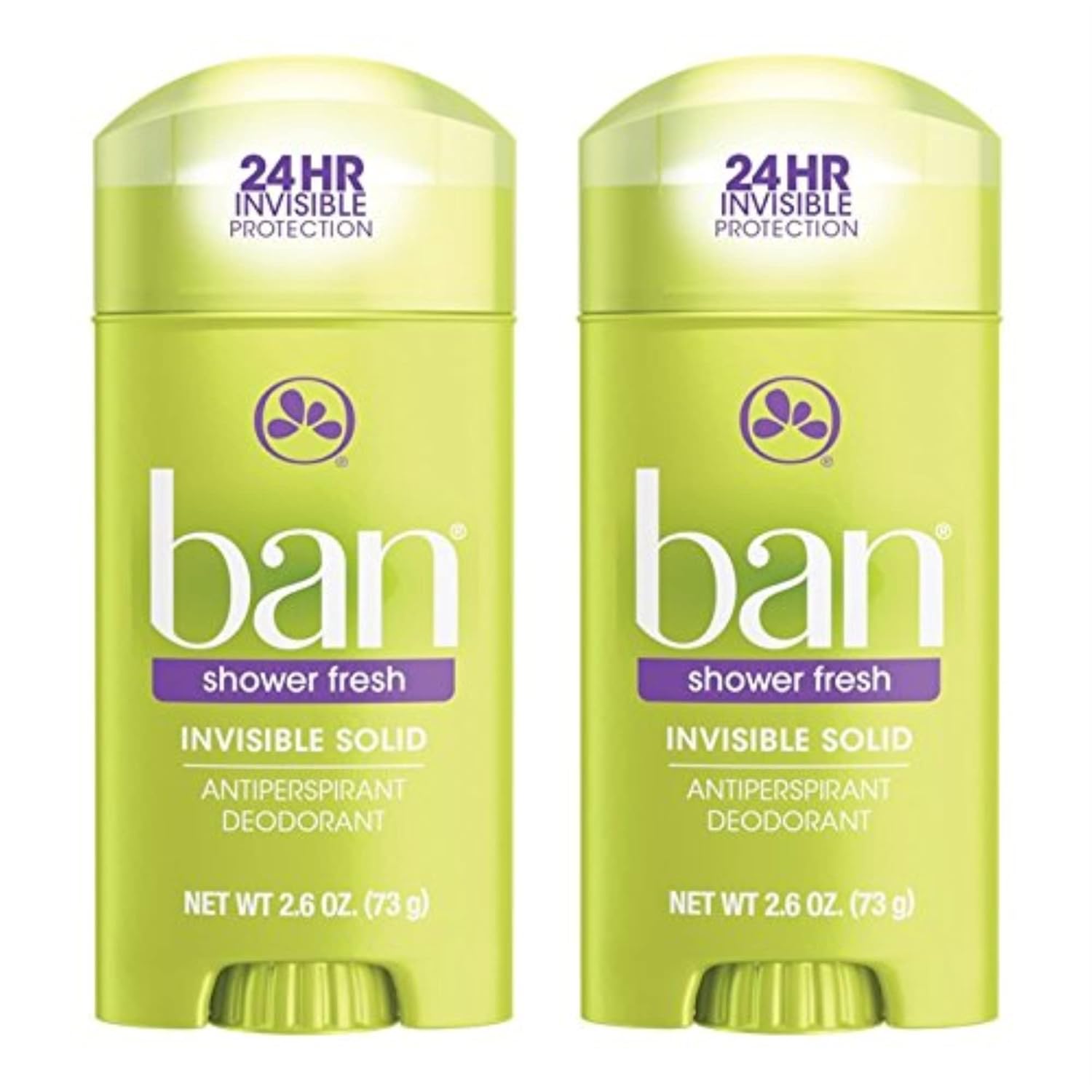 Ban Antiperspirant Deodorant for Women and Men, Invisible Solid, Shower Fresh, 2.60 Ounce (Pack of 6)