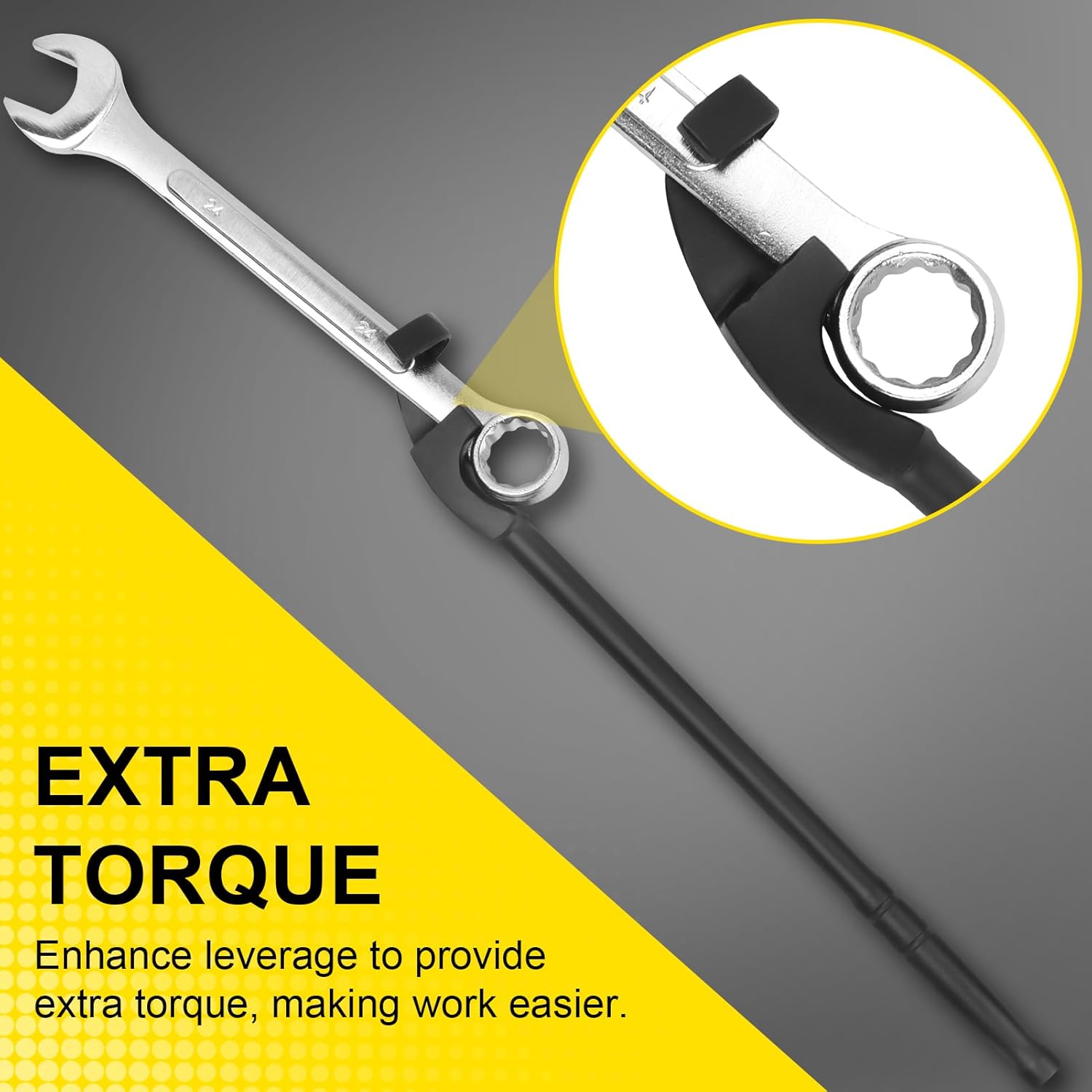 15 Inch Wrench Extender Bar, Heavy Duty Torque Multiplier for Maximum Leverage - Universal Wrench Extension Tool for Automotive Repair & Mechanics