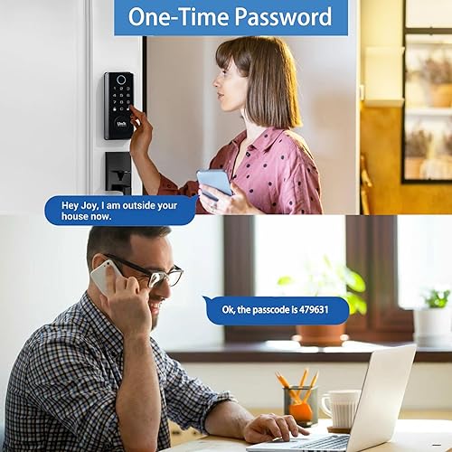 Miniatura 8 de Cerradura de puerta inteligente de huellas dactilares con mango resistente, cerradura de puerta de entrada sin llave, cerraduras electrónicas de